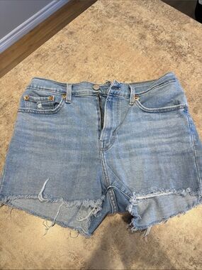 Signature by Levi Strauss Light Blue Distressed Denim Cutoff Shorts